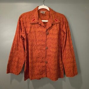 Marketplace Dignity Not Charity Women's Boho Long Sleeve Button Up Shirt, Size S